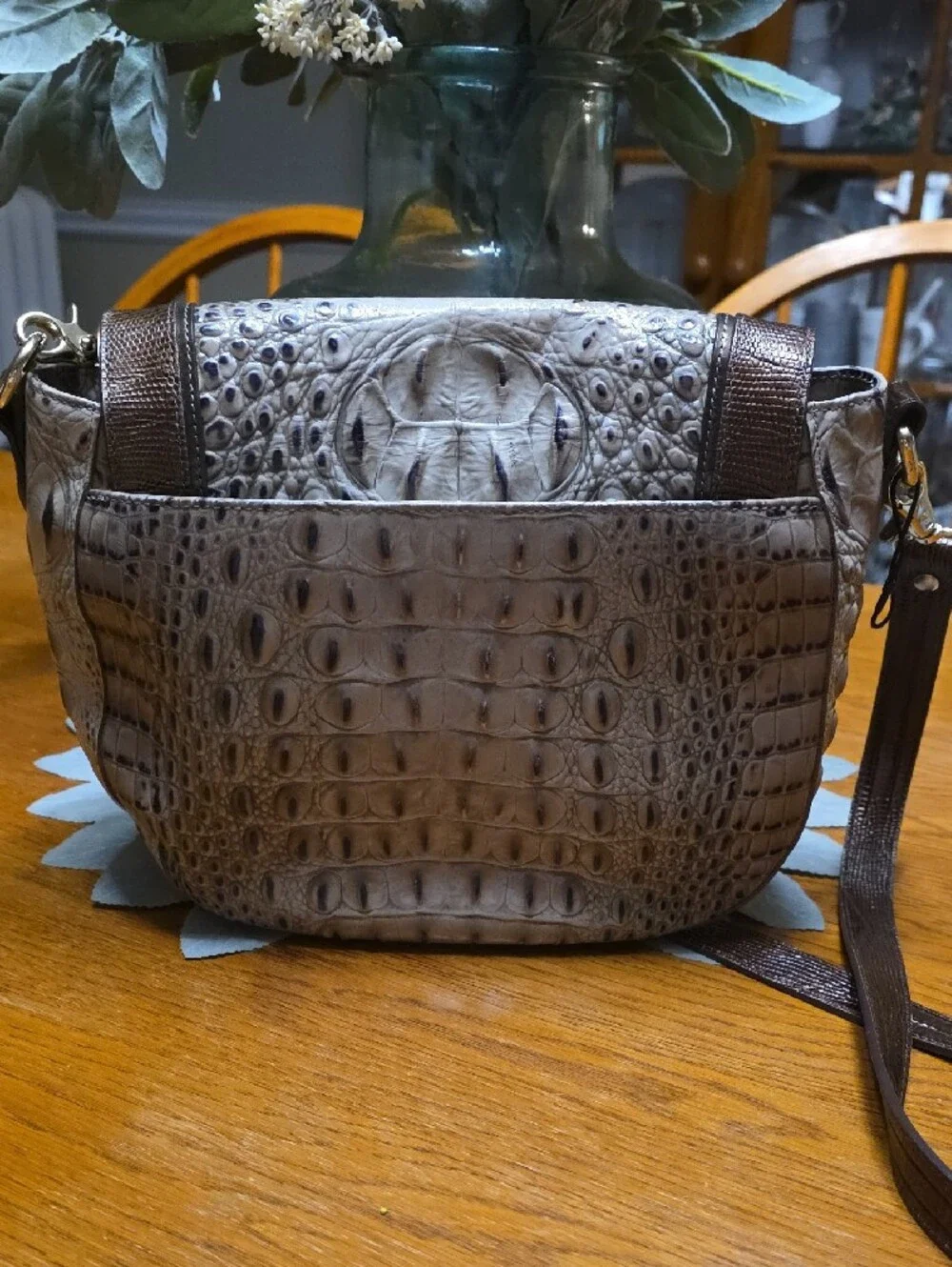 Brahmin Crossbody Bag in Brown and Taupe